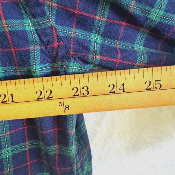 ORVIS Mens LS Button Down Shirt SZ L Blue-Green-Red Plaid Cotton & Wool Outdoors - Picture 8 of 11
